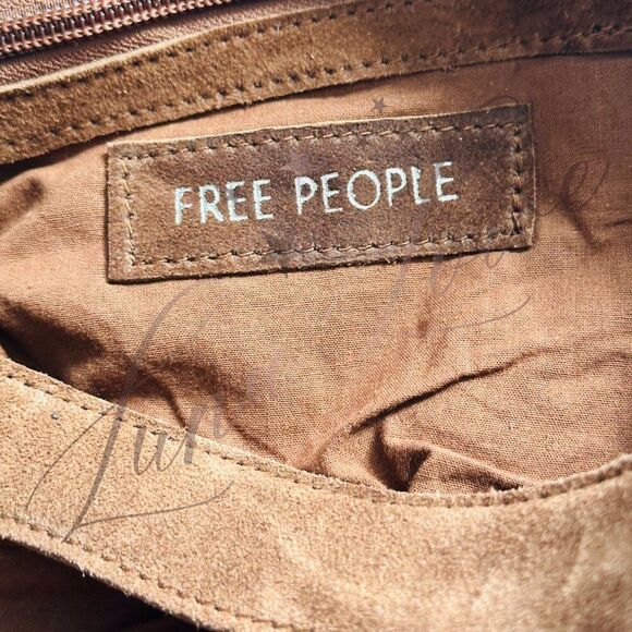 FREE PEOPLE Siren Suede Shoulder/Crossbody Bag In Coconut Shell NWT - Picture 8 of 9